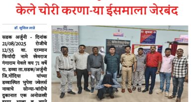 डुग्गीपार पोलीसांनी केले चोरी करणा-या ईसमाला जेरबंद