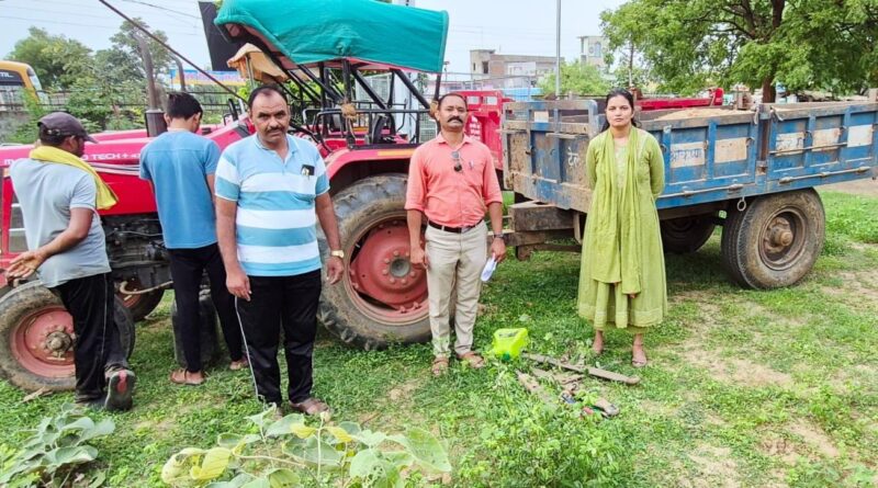 रेंगेपार नाल्यातून रेती उपसा करणाऱ्या ट्रॅक्टरवर महसूल विभागाची  कारवाई, ट्रॅक्टर जप्त