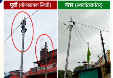 आमदार राजकुमार बडोले यांच्या पुढाकारामुळे प्रभाग ७ मधील धोकादायक विद्युत लाईनचे स्थलांतर
